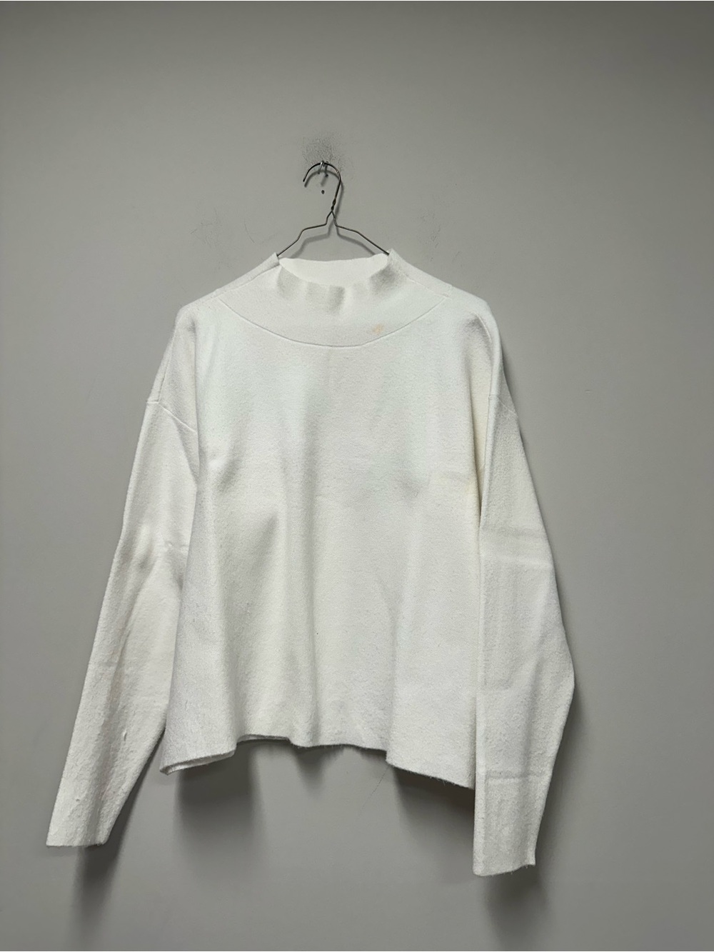 Maeve White Mock Neck Long Sleeve Sweater